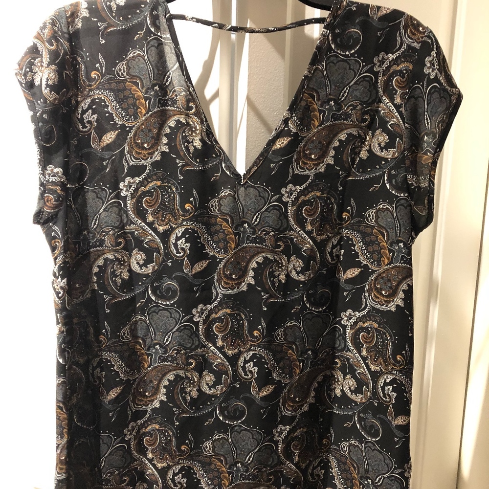 DR2 Black Paisley Women's Blouse